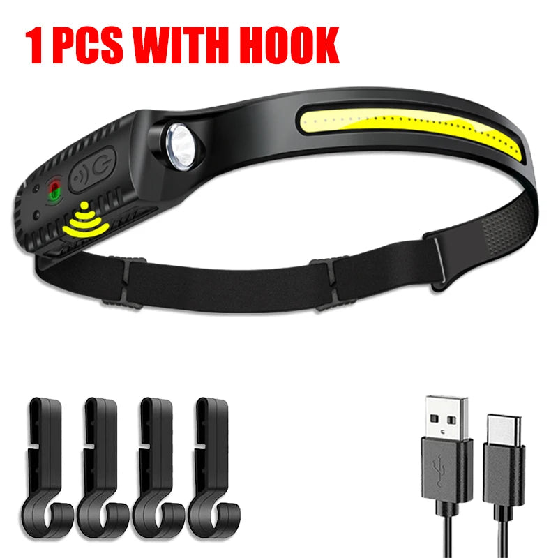 USB Rechargeable LED sensor headlamp 