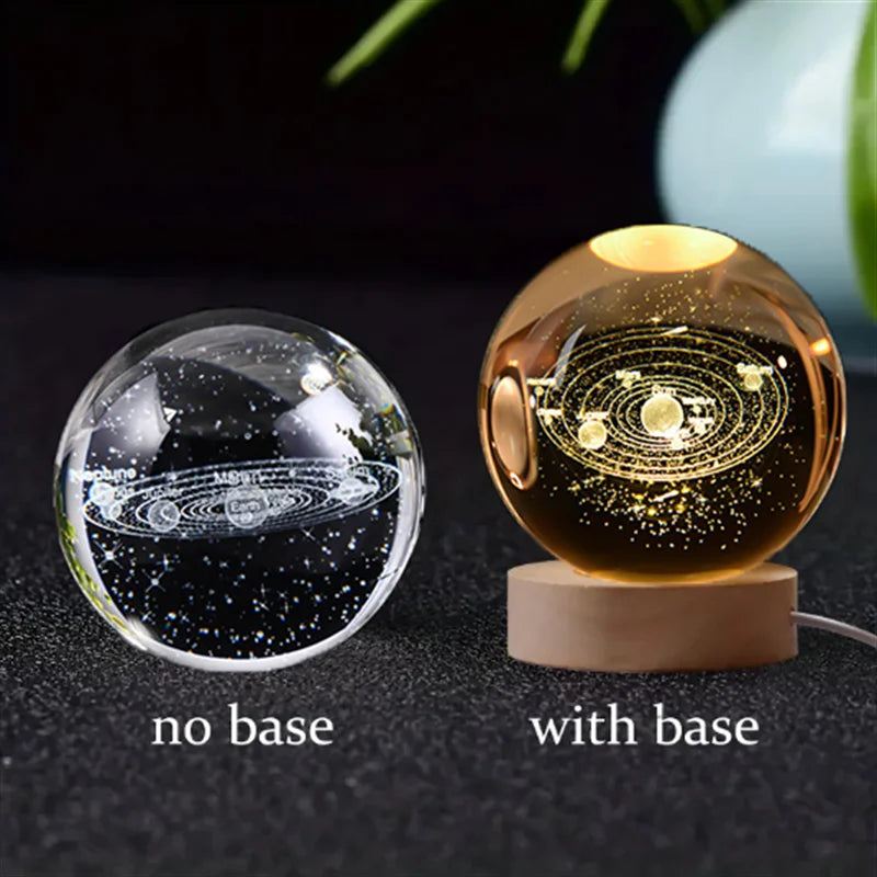 6Cm 3D crystal ball planet night light 