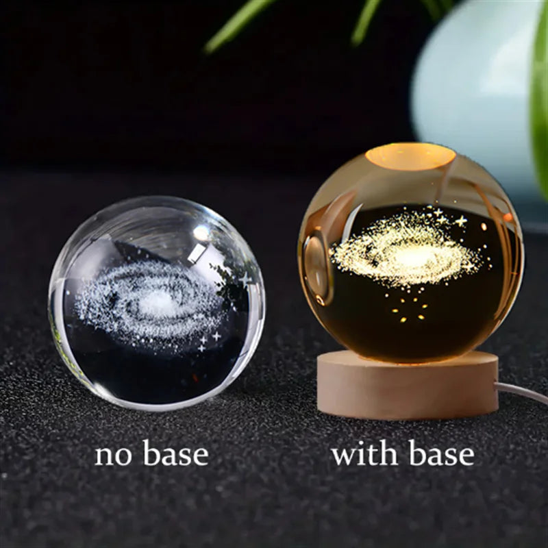 6Cm 3D crystal ball planet night light 