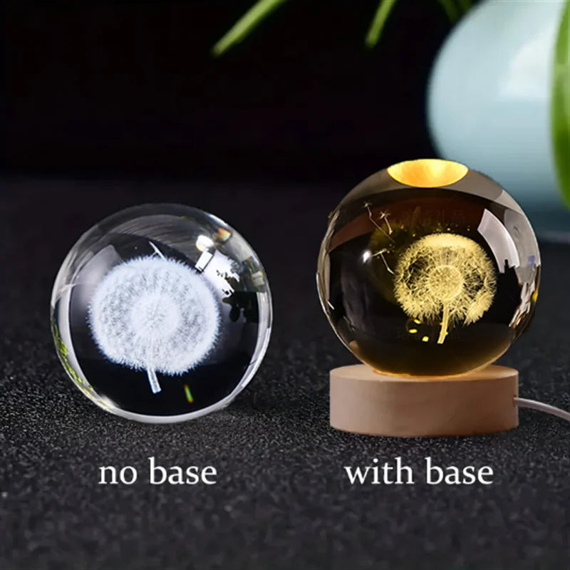 6Cm 3D crystal ball planet night light 