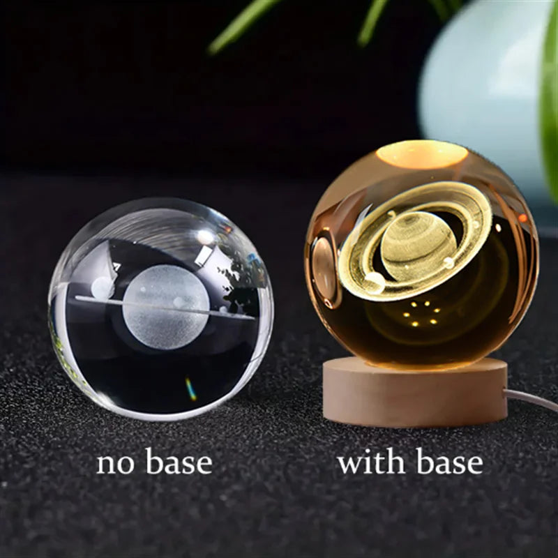 6Cm 3D crystal ball planet night light 