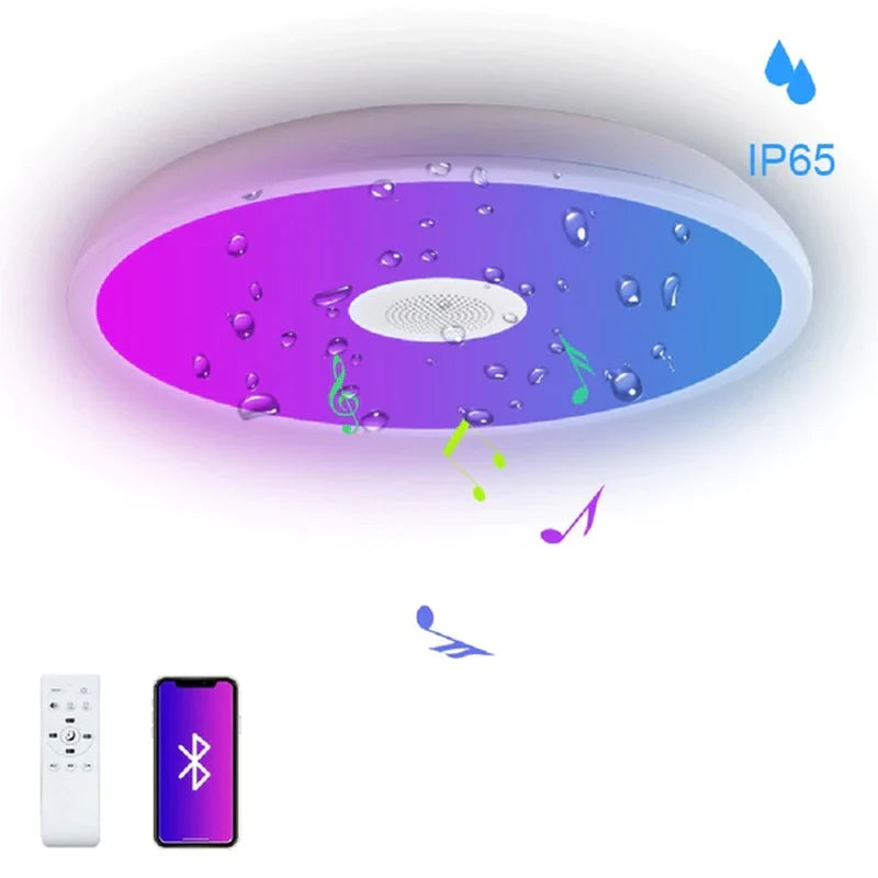 Smart LED music ceiling light with bluetooth speaker