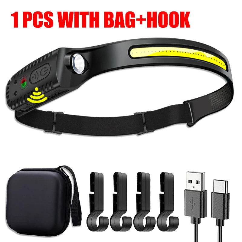 USB Rechargeable LED sensor headlamp 