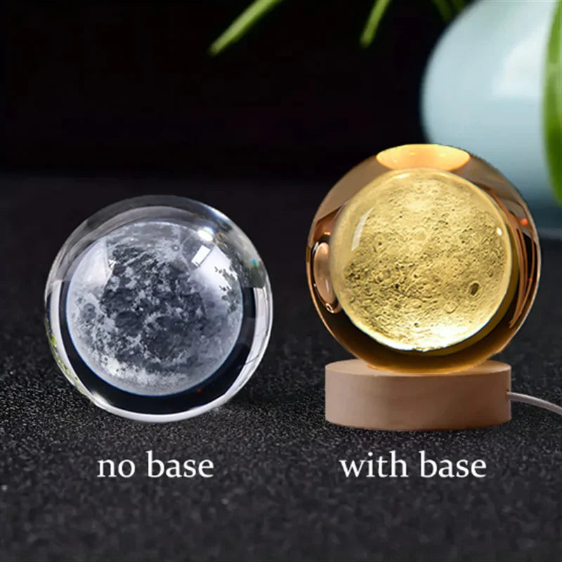 6Cm 3D crystal ball planet night light 