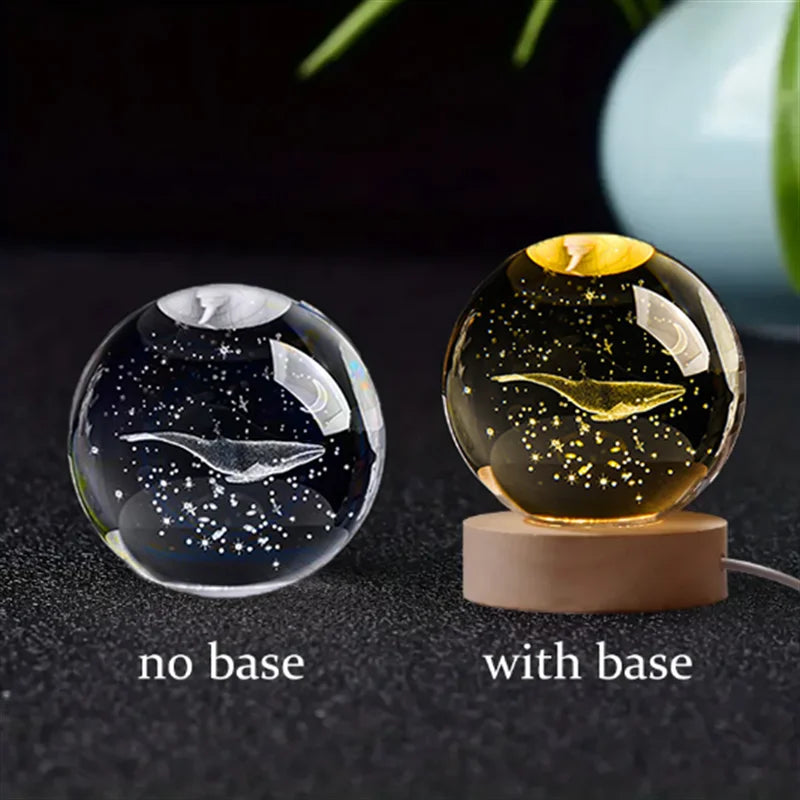 6Cm 3D crystal ball planet night light 