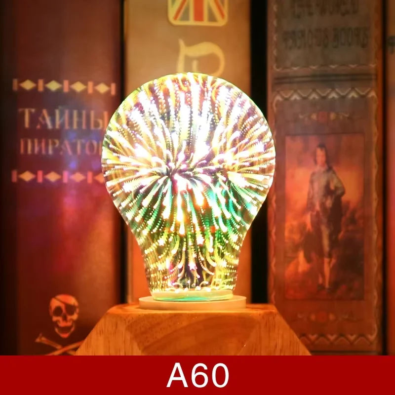 3D Decoration LED fireworks lamp night light 