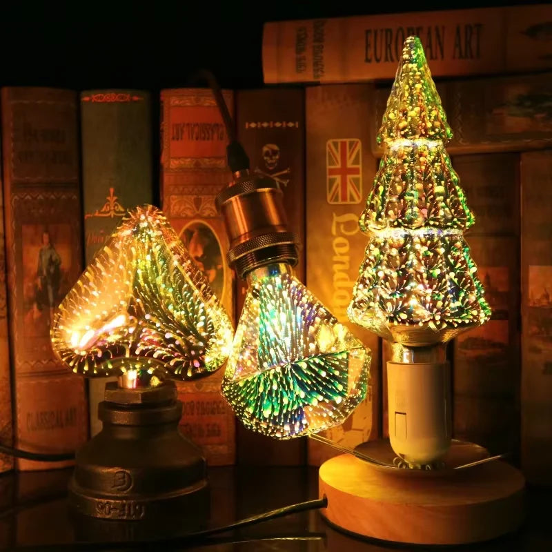 3D Decoration LED fireworks lamp night light 