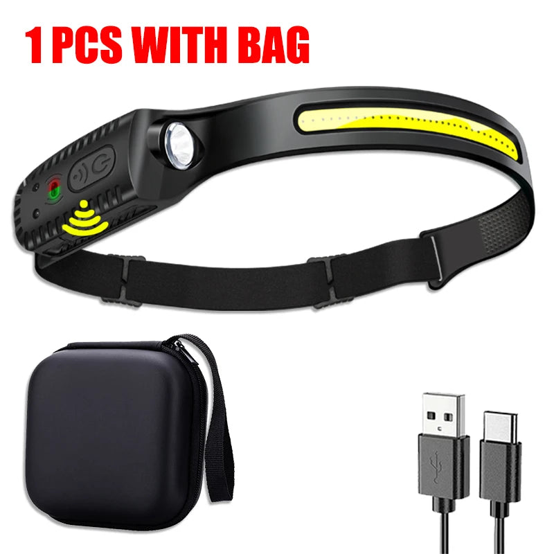 USB Rechargeable LED sensor headlamp 