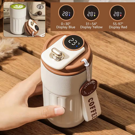 Smart thermos LED temperature display coffee cup 