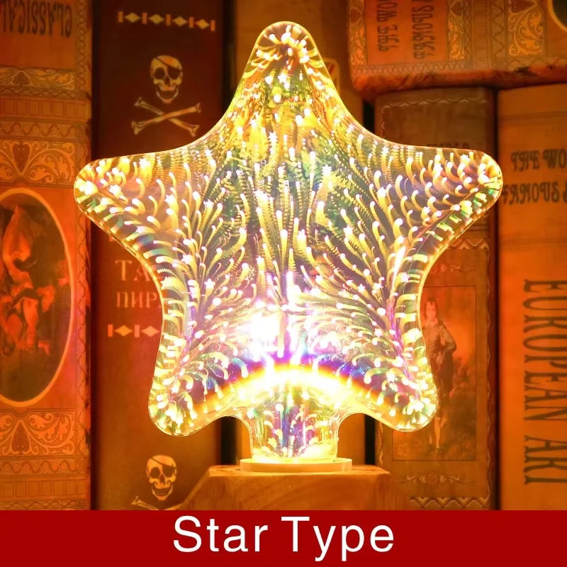 3D Decoration LED fireworks lamp night light 