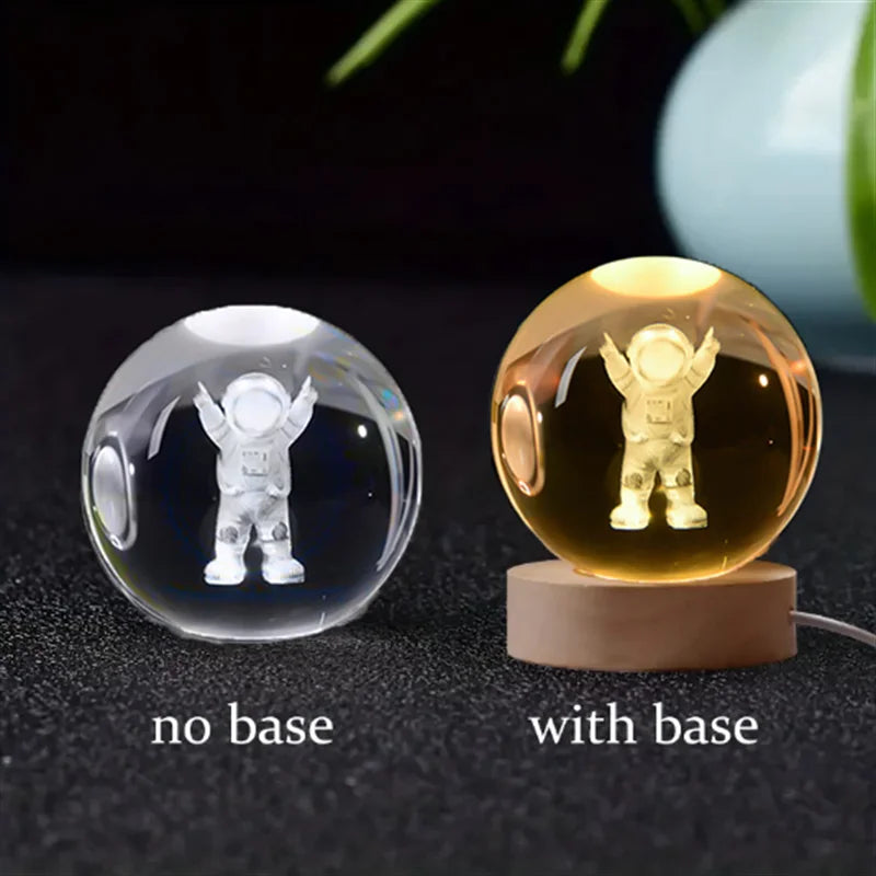 6Cm 3D crystal ball planet night light 