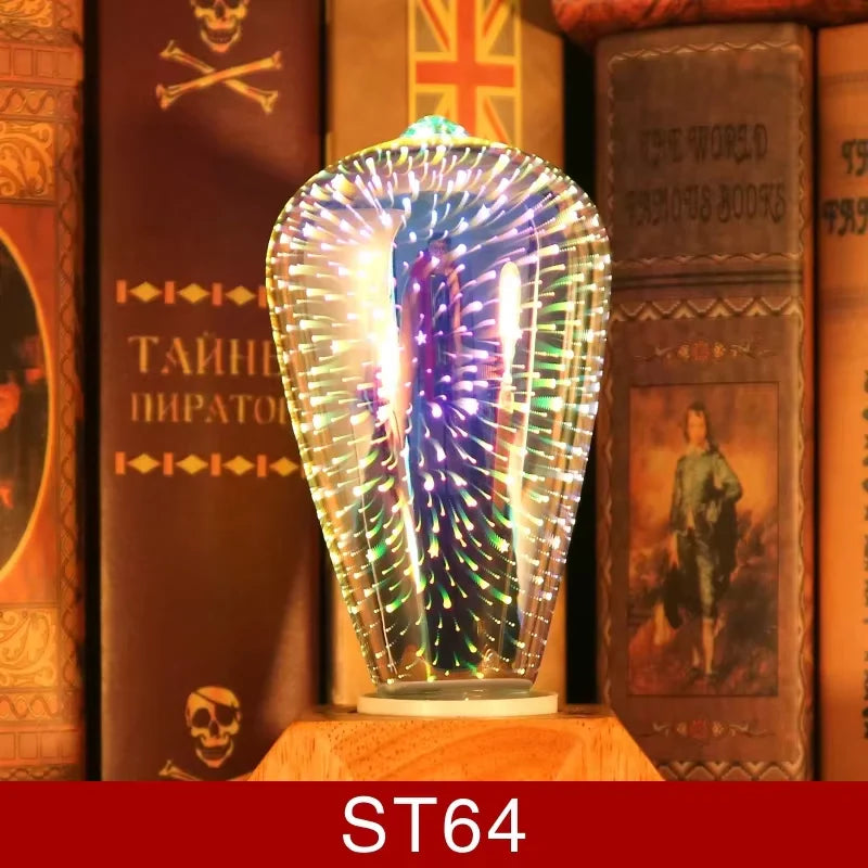 3D Decoration LED fireworks lamp night light 