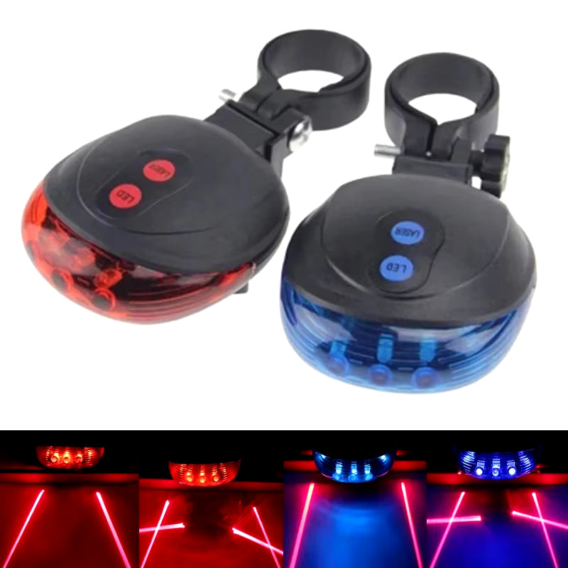 Bicycle LED waterproof lights 2 Lasers 