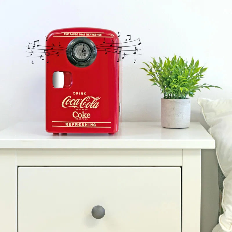 4L Coca Cola Mini Fridge with Wireless Speaker - Red