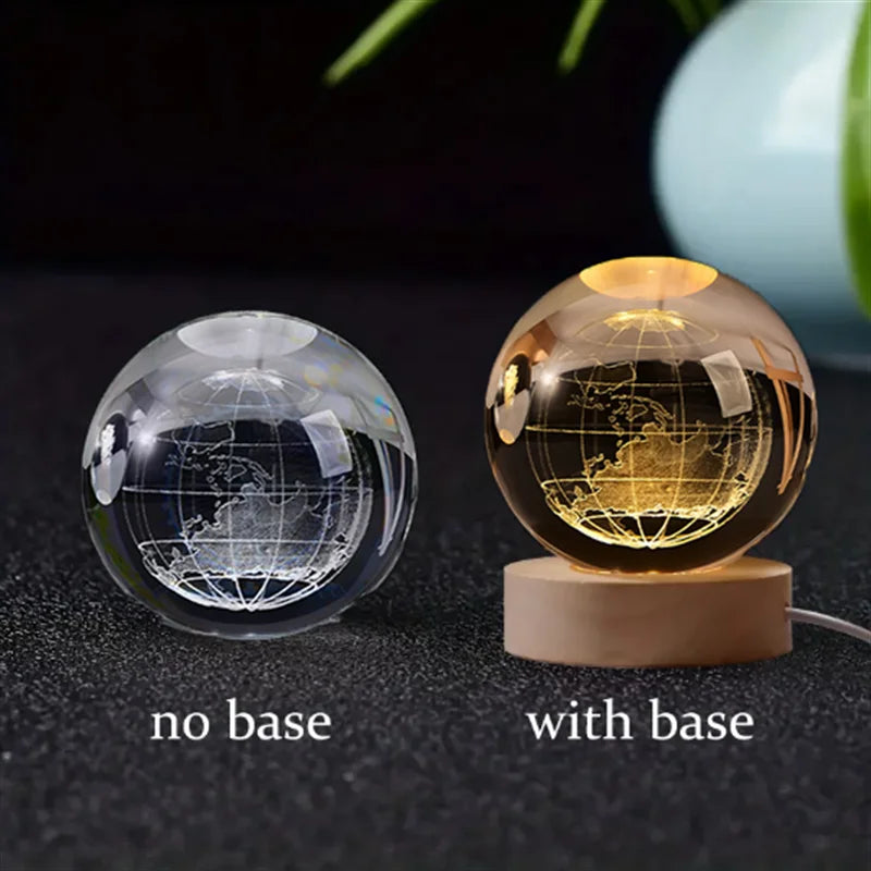 6Cm 3D crystal ball planet night light 