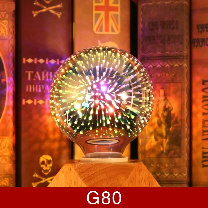 3D Decoration LED fireworks lamp night light 