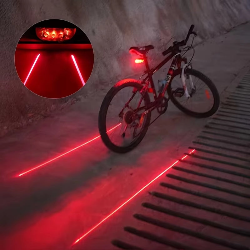 Bicycle LED waterproof lights 2 Lasers 