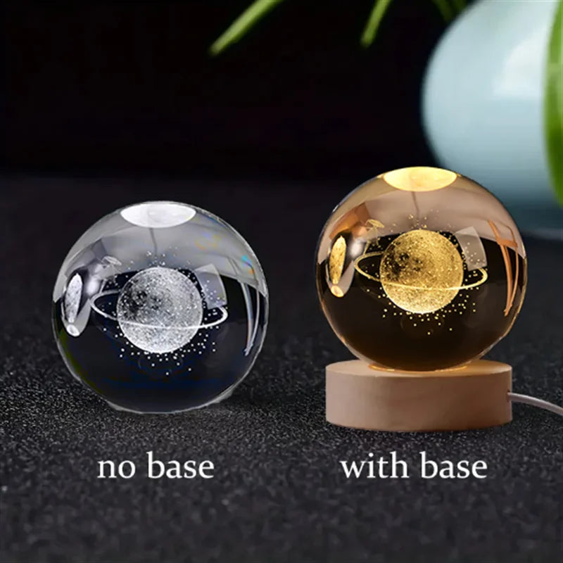 6Cm 3D crystal ball planet night light 