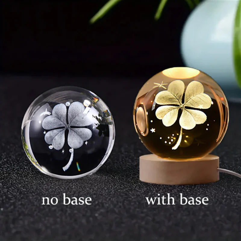 6Cm 3D crystal ball planet night light 